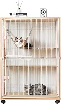 新品 猫ケージ ペットケージ 2段 木製 キャットケージ 1007-170 BTM 【新仕様両開きドア登場】猫 ケージ キャットケージ 2段 木製